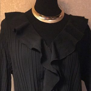 Black Ruffled Blouse